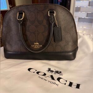 Coach Mini Sierra Signature         Brown and Black Satchel